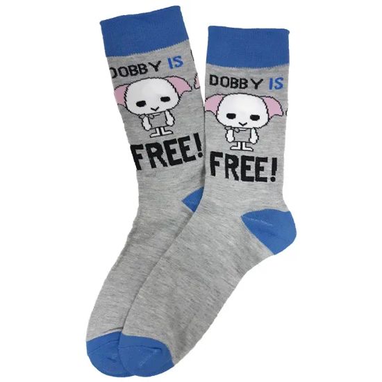 Носки Гарри Поттер Свободу для Добби, р-р 36-42 (серый/голубой)