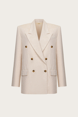 Двубортный жакет из льна