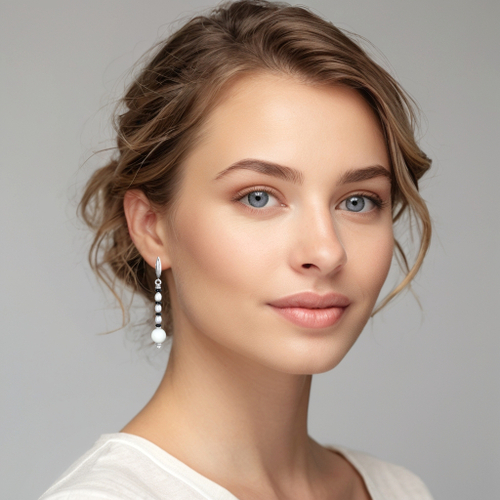 Серьги длинные с перламутром, жемчугом и агатом