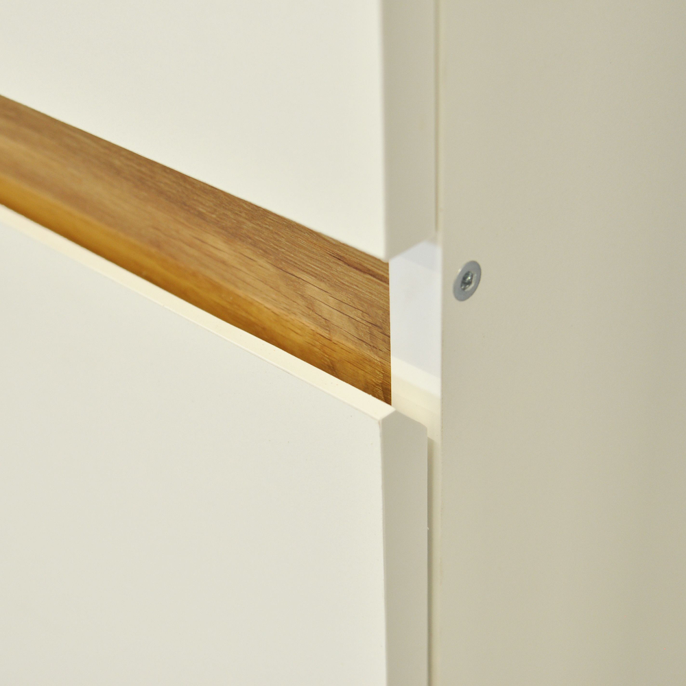 Кухонный модуль напольный 60 см Валенсия с 3-мя ящиками без столешницы, с дубовыми панелями, на ножках / белый, массив дуба