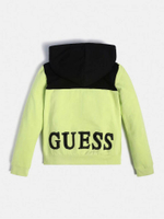 Кардиган трикотажный с капюшоном GUESS Лимонный/Черный/Аппликация: черный GUESS (Мальчик)