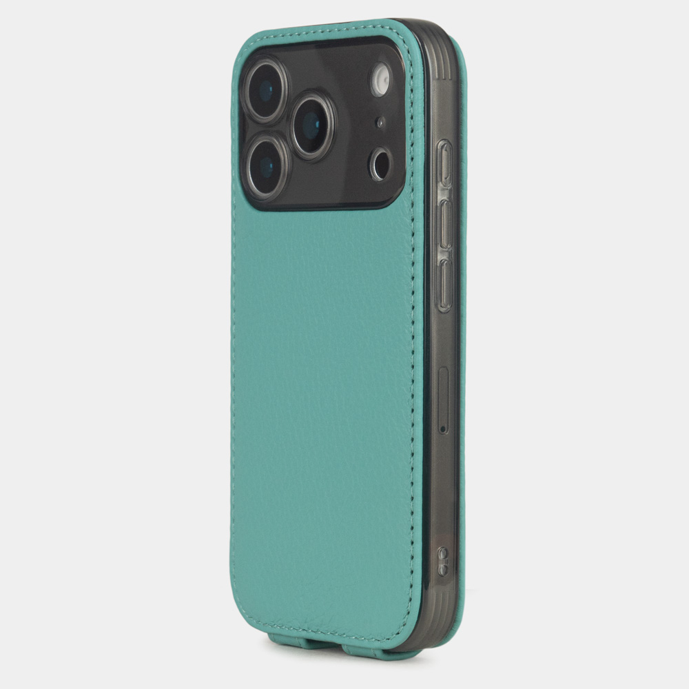 Кожаный чехол для iPhone 17 Pro Max, теленок цвета тиффани