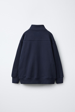 ZARA ТОЛСТОВКА И ШОРТЫ С ЗАСТЕЖКОЙ-МОЛНИЕЙ И НАШИВКОЙ, МОРСКОЙ СИНИЙ