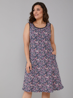 Платье П-012/темносиняя-полянка