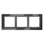Рамка стеклянная VOLTUM S70 на 3 поста, (графит, стекло)