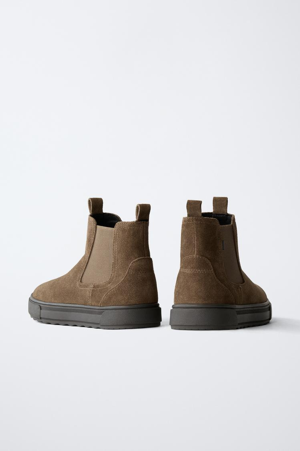 ZARA БОТИНКИ ЧЕЛСИ ИЗ ЗАМШИ, КОРИЧНЕВЫЙ