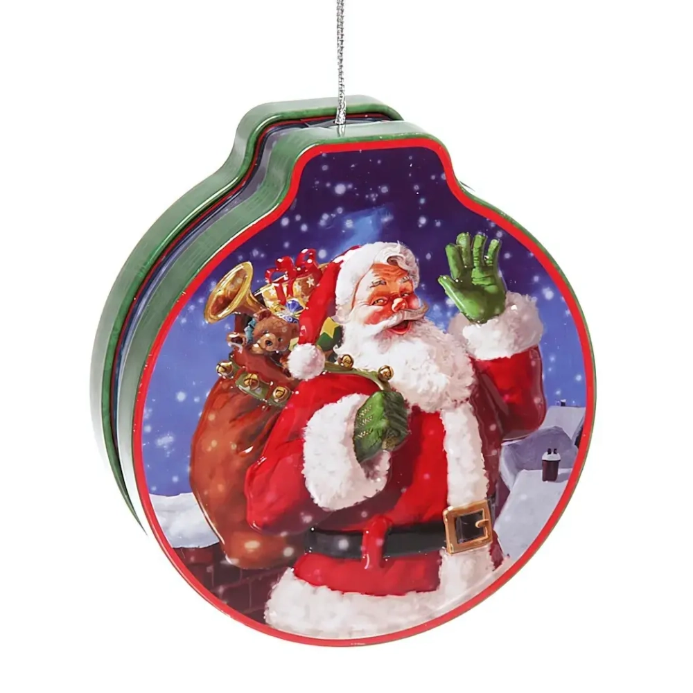 Банка жестяная 200мл 11,2*12,2*4см «Дед мороз» двухсторонняя