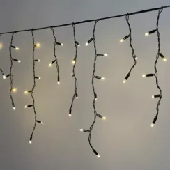 Гирлянда Бахрома 3,1*0,5 м., Тепло-Белая 220В., 120 LED, Провод Черный Каучук 2,3 мм., IP65, (ECO120-1-2WW)