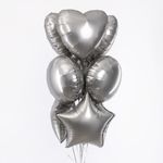 F Шар Звезда 18'' / 46 см, Стальной серый Сатин (БГ-15)