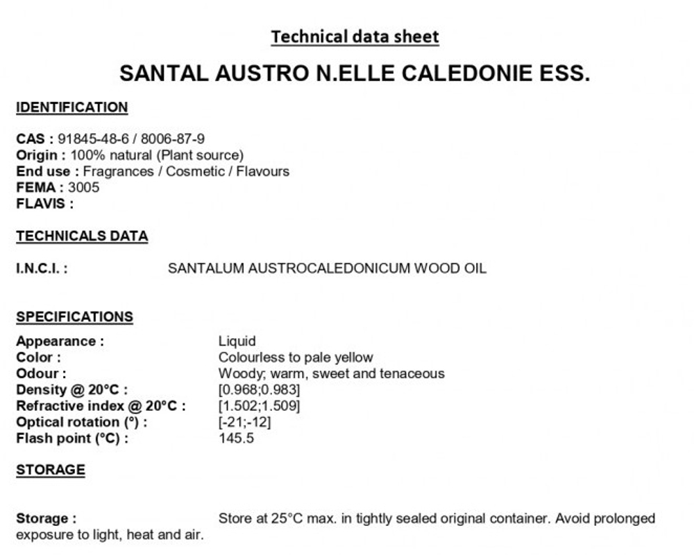 SANDAL AUSTRO EO 10% / САНДАЛ АВСТРАЛИЙСКИЙ CAS 8006-87-9 , 91845-48-6