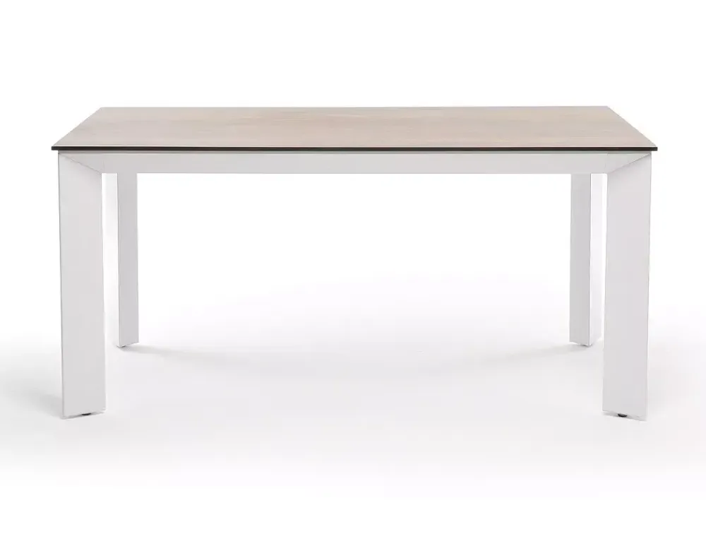 "Венето" обеденный стол из HPL 160х80см, цвет "дуб", каркас белый
