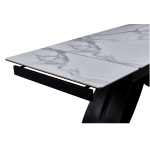 Стол керамический LA ALTA KENIA Bentley whie 160-240/90*76, каркас черный