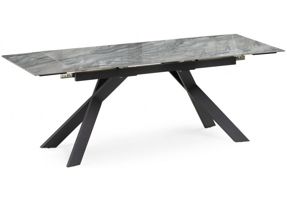 Керамический стол Woodville Хилбри 140(200)х80х76 оробико, черный, ножки черные