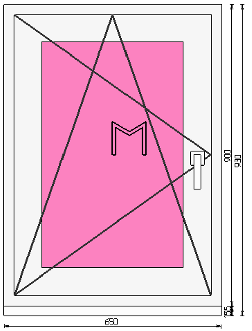 Пластиковое окно 900 х 650 ТермА Эко + Москитная сетка