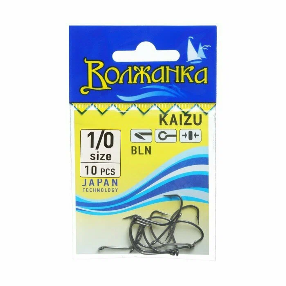 Крючки "Волжанка" Kaizu  # 1/0 (10шт/уп)
