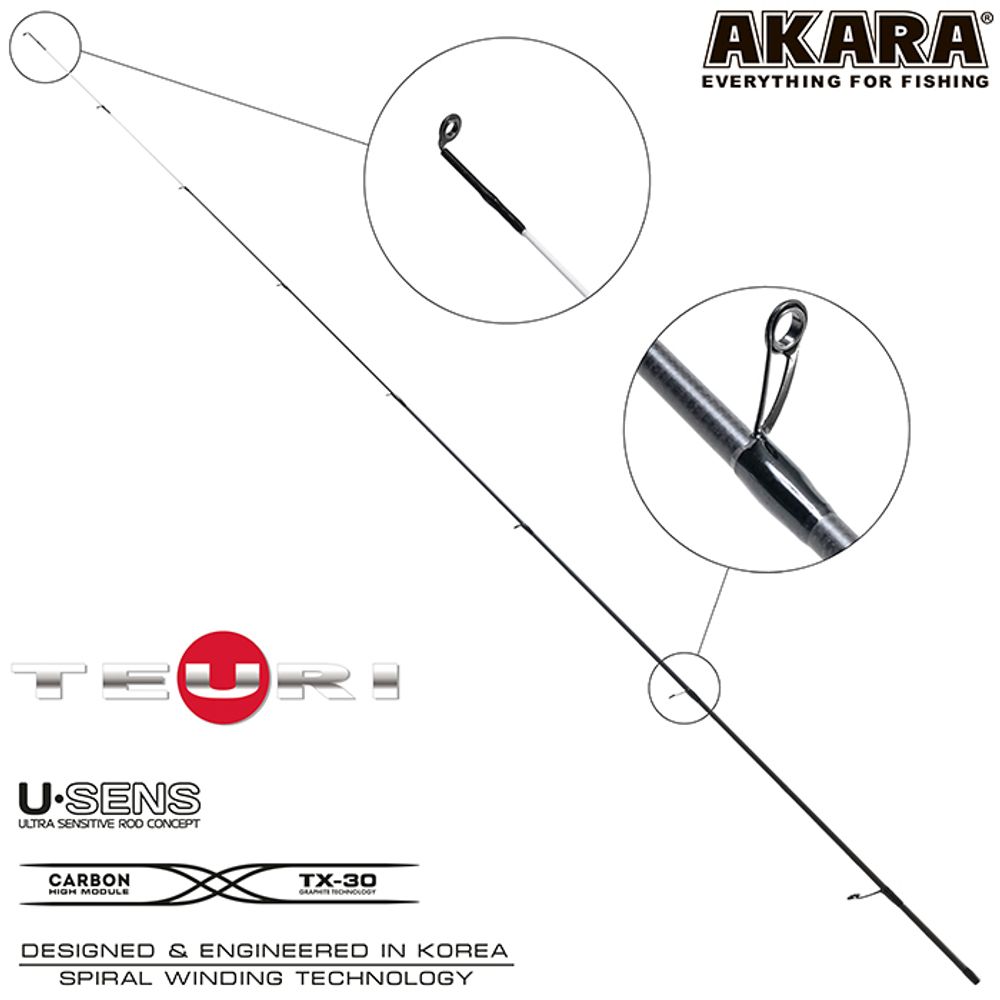 Хлыст угольный для спиннинга Akara Teuri S662UL (0,6-7) 1,98 м
