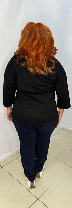 Черный блузон-толстовка с креативным изображением