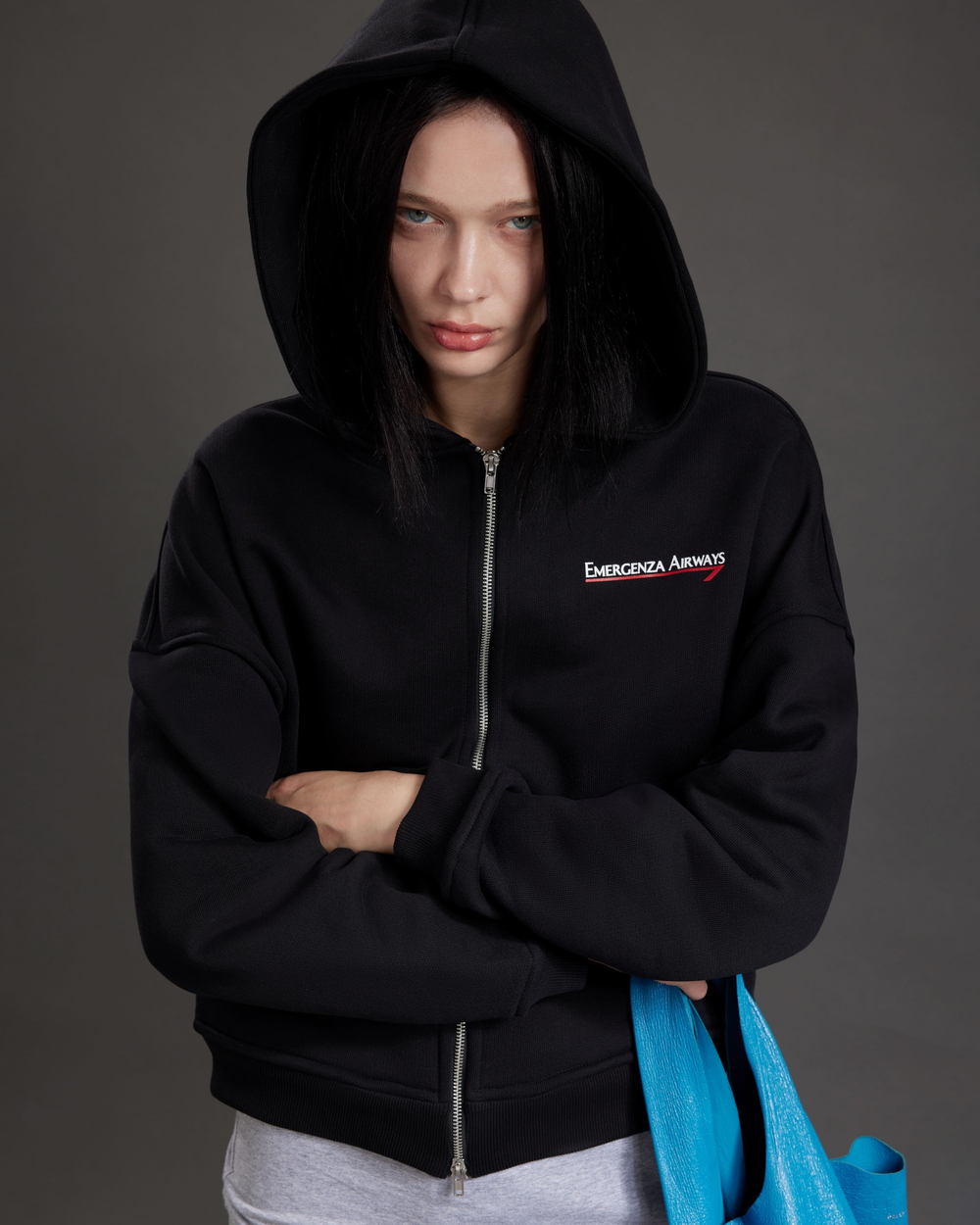 AIRWAYS ZIP-UP HOODIE OVERSIZED