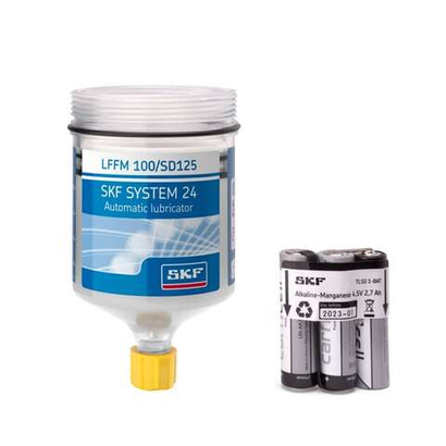 Заправочный картридж с маслом LFFM 100/SD125 SKF 125 мл (с батарейкой) для электромеханических лубрикаторов