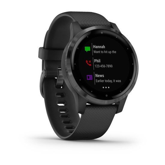 Смарт часы Garmin Vivoactive 4S, черные с серым безелем 010-02172-13