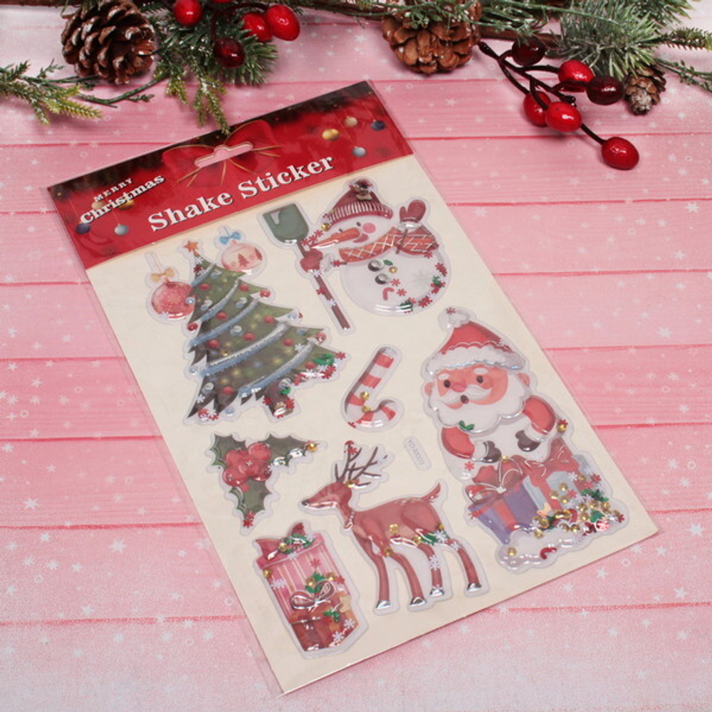 Набор наклеек «Новогодняя суета» 31*18 см, в ассортименте