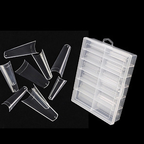 Типсы БАЛЕРИНА ЗАГНУТЫЕ прозрачные с зоной 240шт в коробке