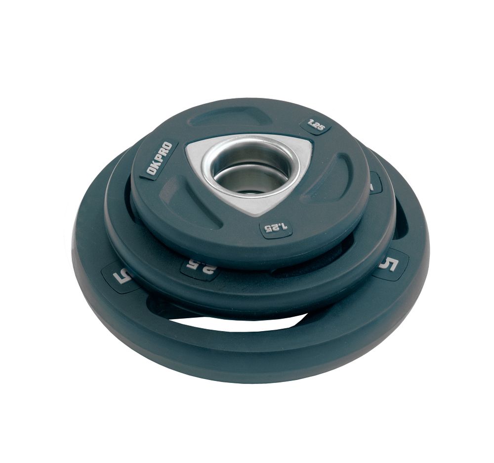 Диск олимпийский полиуретановый 1,25 кг OKPRO серый лого