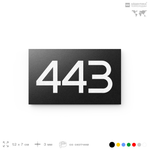 Номер на дверь 443, табличка на дверь для офиса, квартиры, кабинета, аудитории, склада, черная 120х70 мм, Айдентика Технолоджи