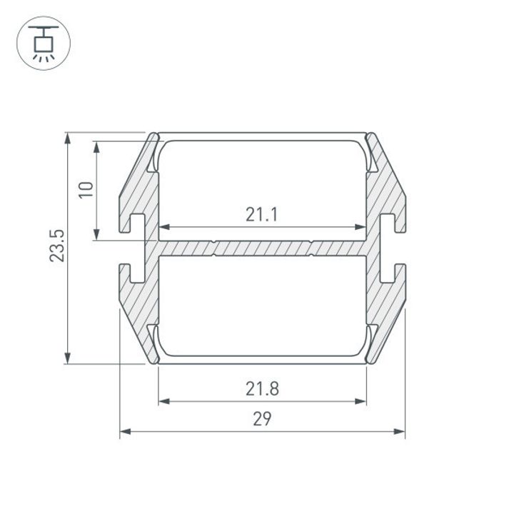 Профиль Arlight PLS-Lock-Dual-2000 Anod 032864