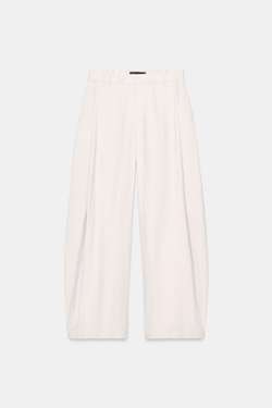 ZARA СТРУЯЩИЕСЯ БРЮКИ СО СКЛАДКАМИ, СВЕТЛО-СЕРЫЙ