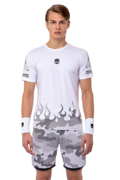 Мужская теннисная футболка Hydrogen Tech Hot Tee Man - white/black