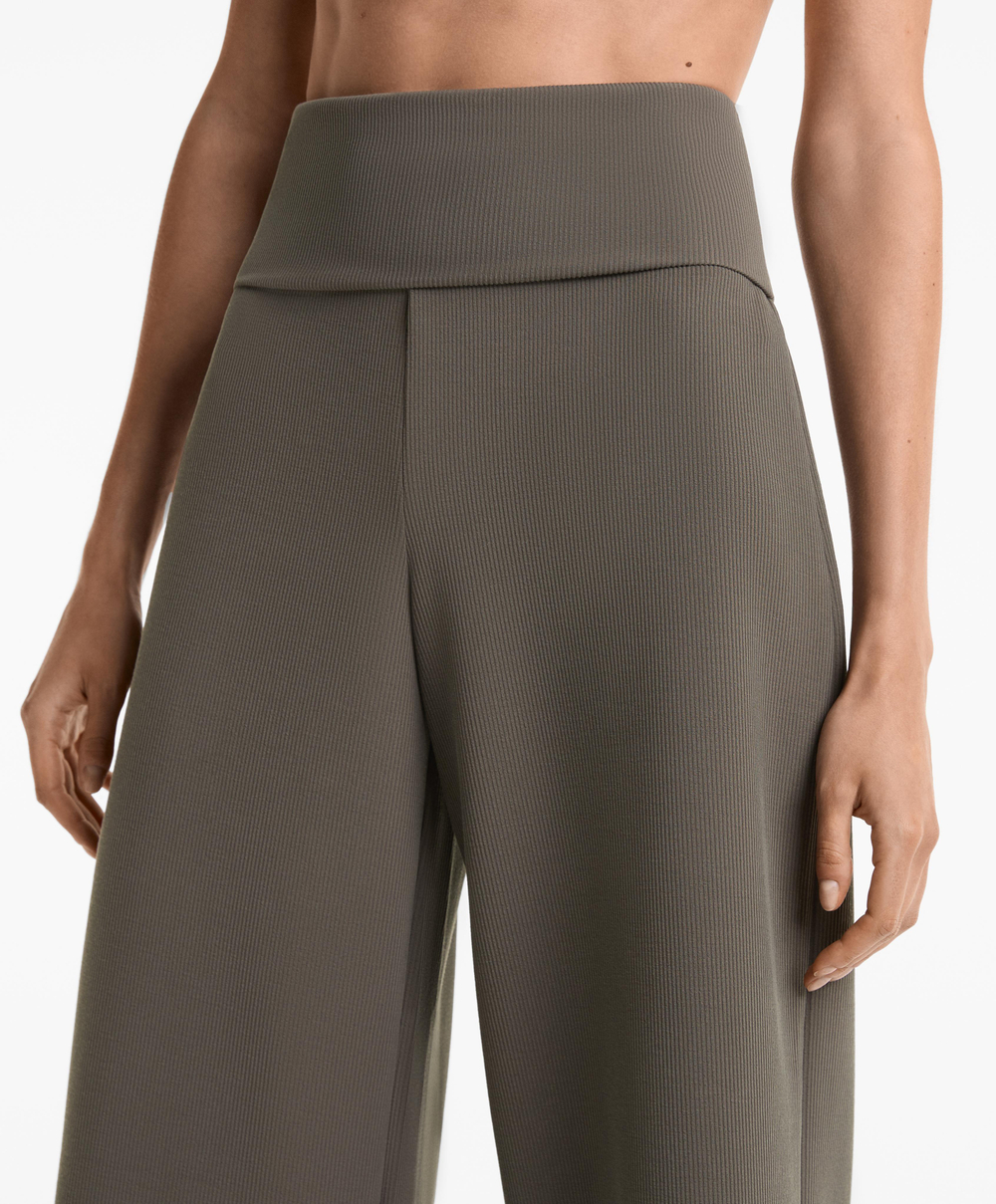 OYSHO Брюки широкого кроя в рубчик, угольный