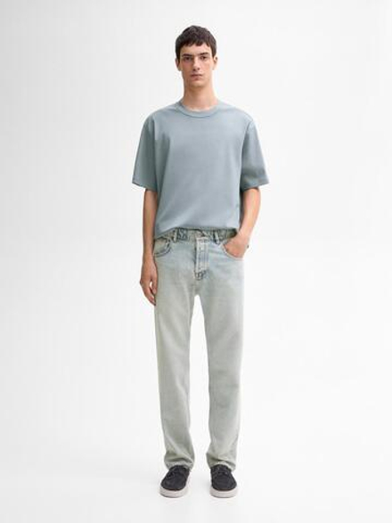 Massimo Dutti Джинсы свободного кроя из ткани с эффектом потертости, серый