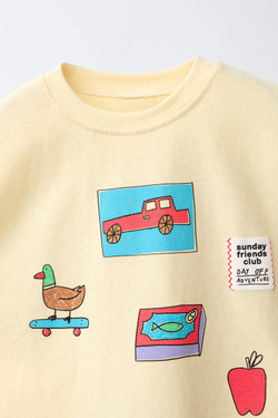 ZARA ФУТБОЛКА С ПРИНТОМ, МЯГКИЙ ЖЕЛТЫЙ