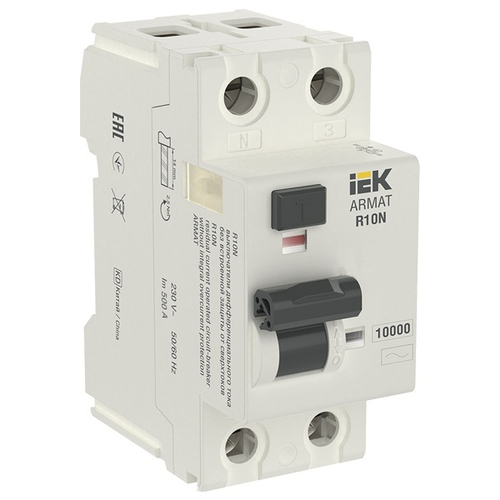 УЗО ARMAT R10N 2P 40А 30мА тип AC ИЭК (ВДТ) AR-R10N-2-040C030