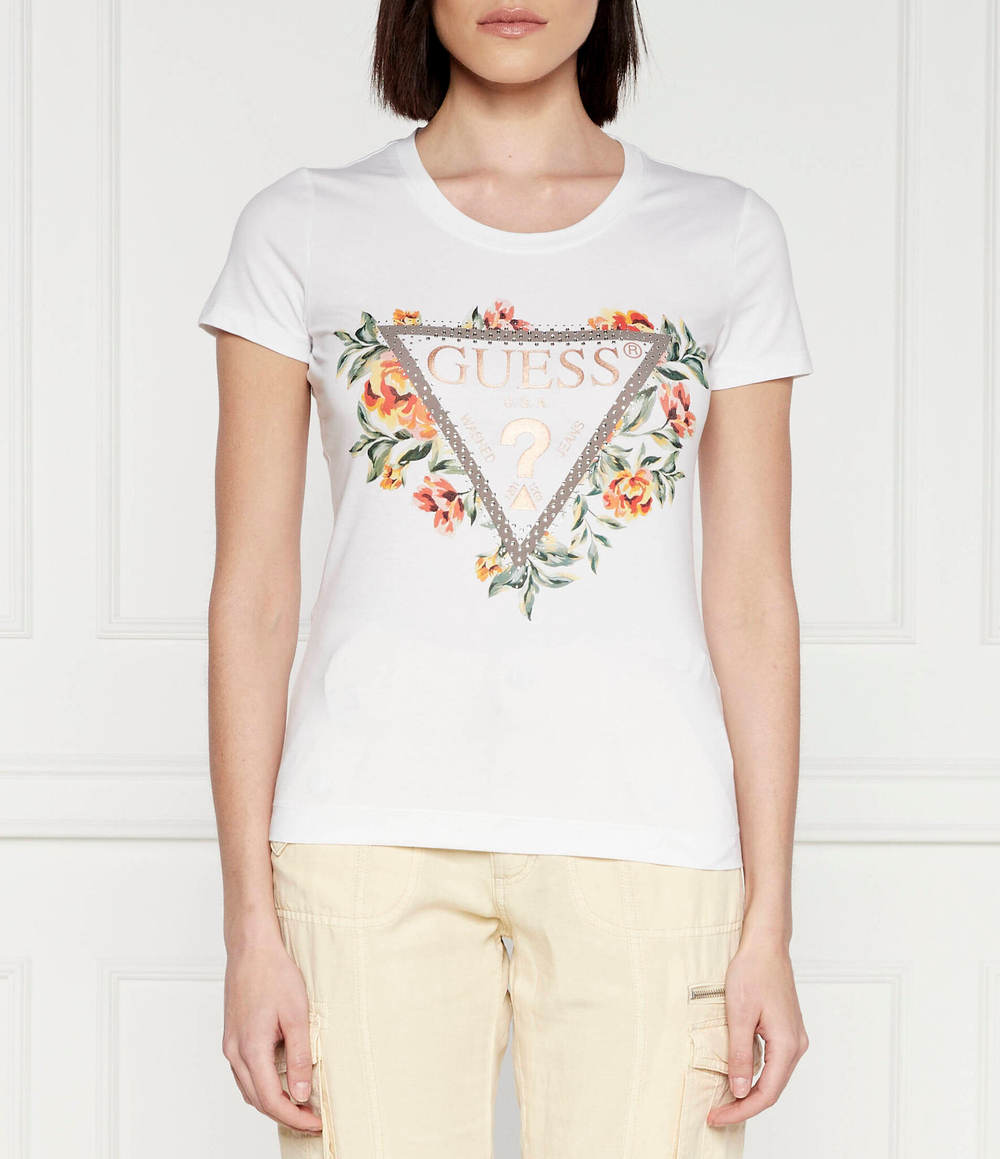 Футболка TRIANGLE FLOWERS GUESS - белый(W4GI24 J1314)
