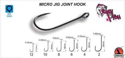 Одинарный крючок Crazy Fish Micro Jig Joint Hook №4 10 шт