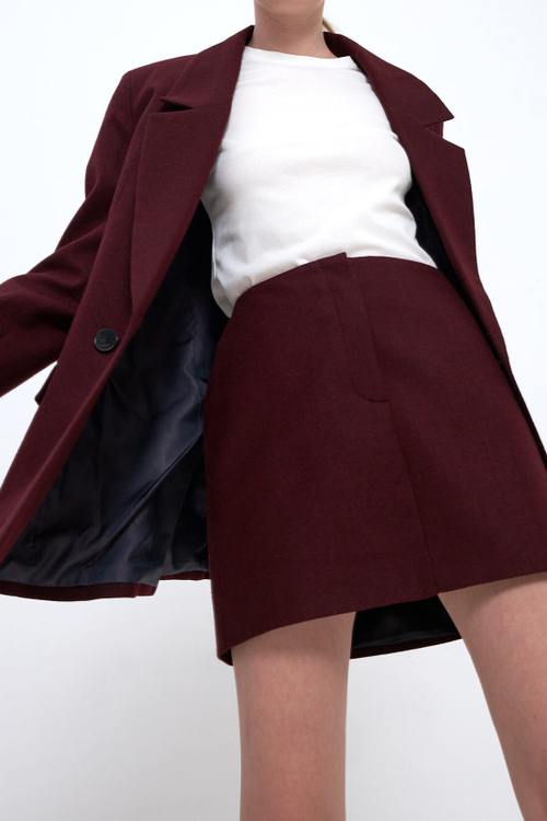 Рубашка оверсайз из костюмной шерсти, графит