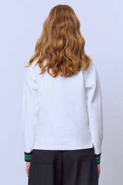 Поло на молнии с длинным рукавом