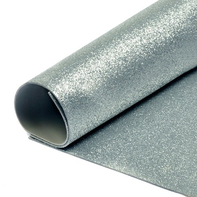 Фоамиран глиттерный, р. 20х30 см, 2 мм, серебро