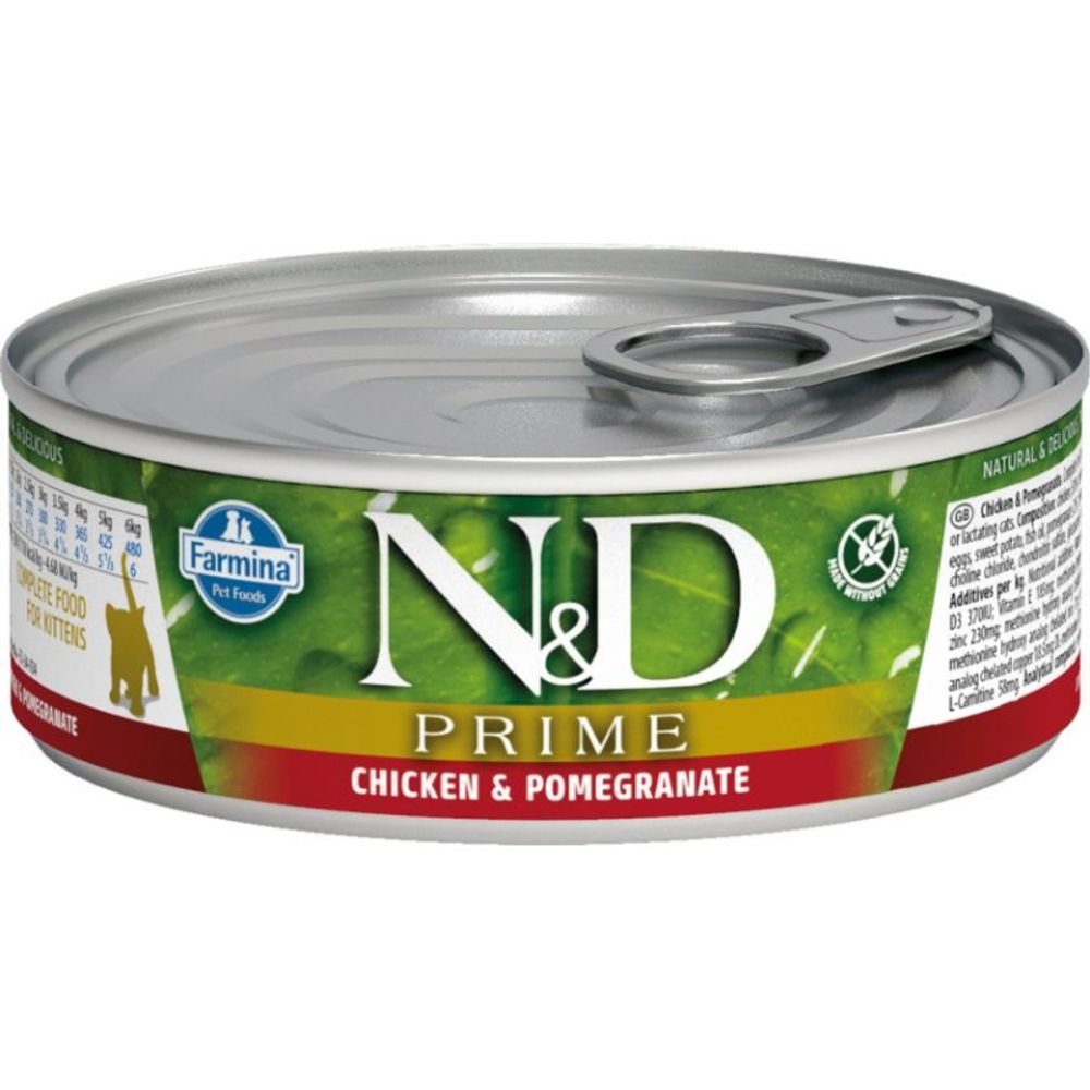 Консервы FARMINA N&amp;D Prime для котят с курицей и гранатом - 70 гр