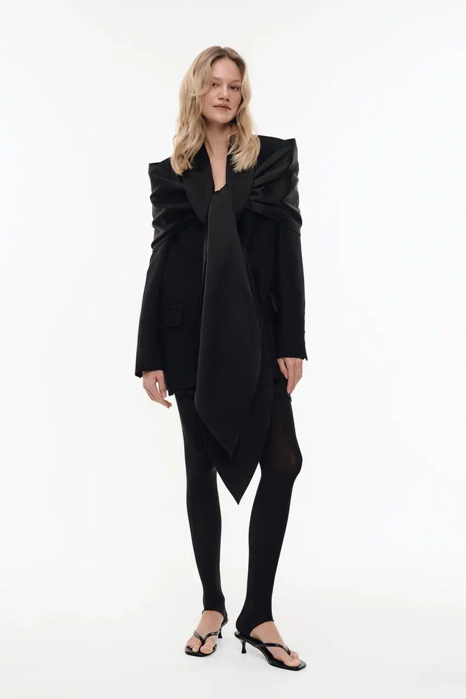 Жакет с шарфом ((Простые истины)), черный