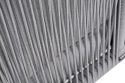 "Канны" угловой модуль плетеный из роупа, каркас алюминий белый шагрень, роуп светло-серый круглый, ткань светло-серая