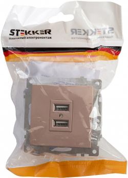 Розетка USB type A без рамки Stekker Катрин 39602