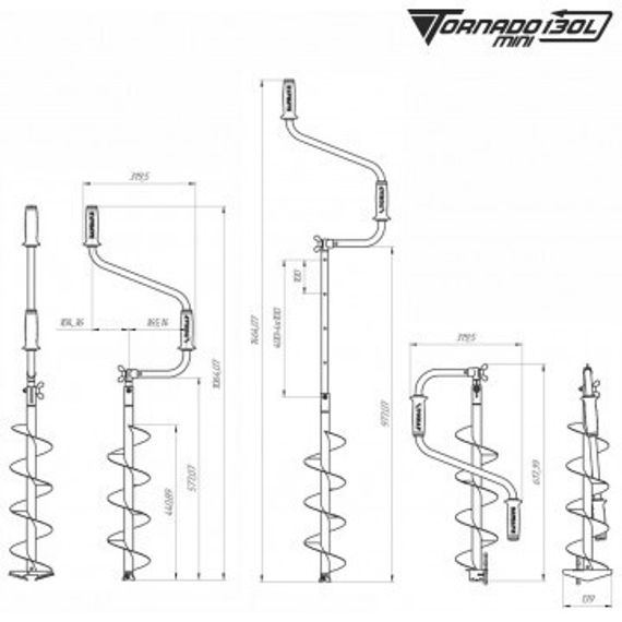 Ледобур ТОРНАДО-М2 ф130 МИНИ левое вращение, без чехла (LT-130LM-1) Тонар