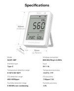 Matter (WiFi) Датчик качества воздуха CO2 SONOFF SAWF-08P
