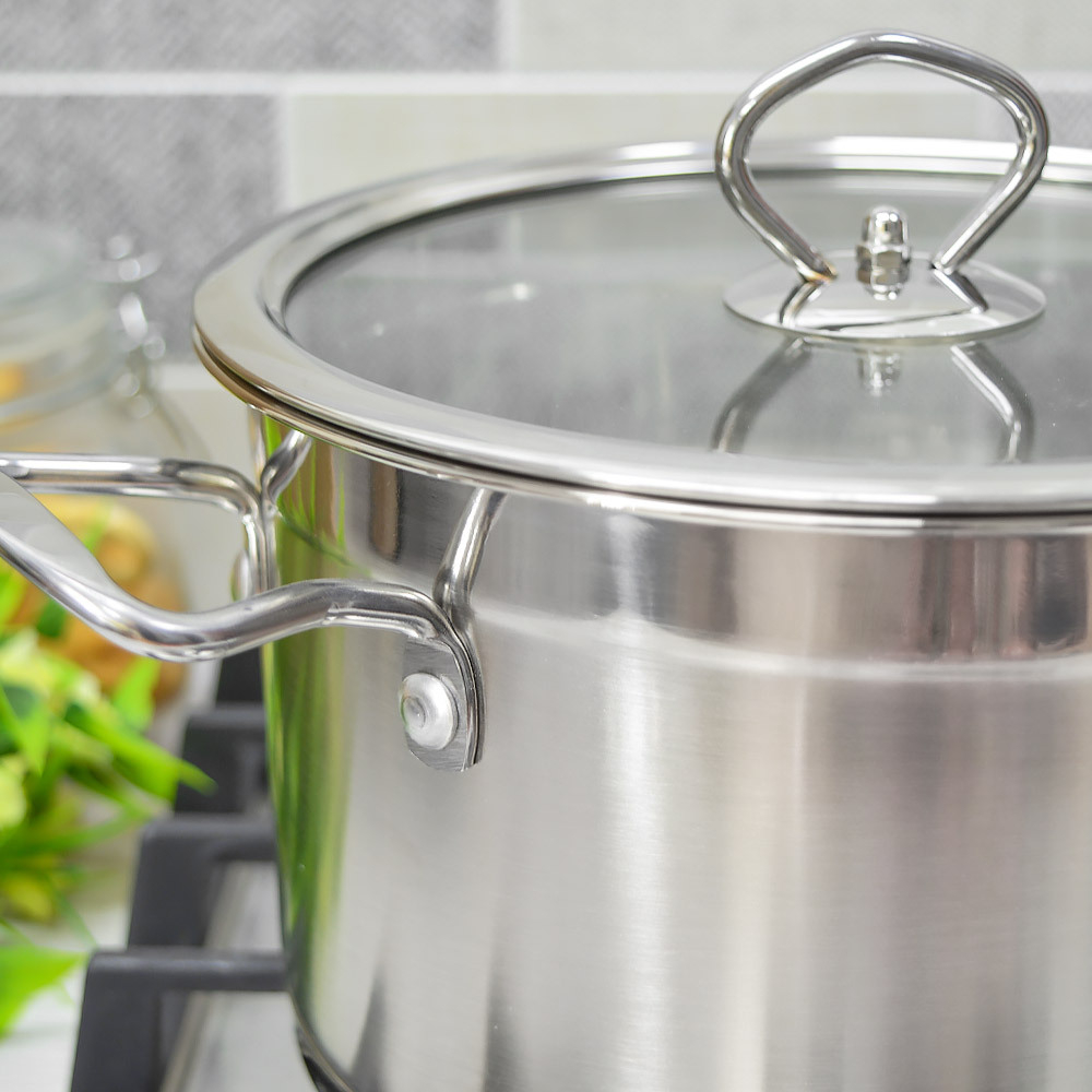 Кастрюля 3,5л из нержавеющей стали, индукция