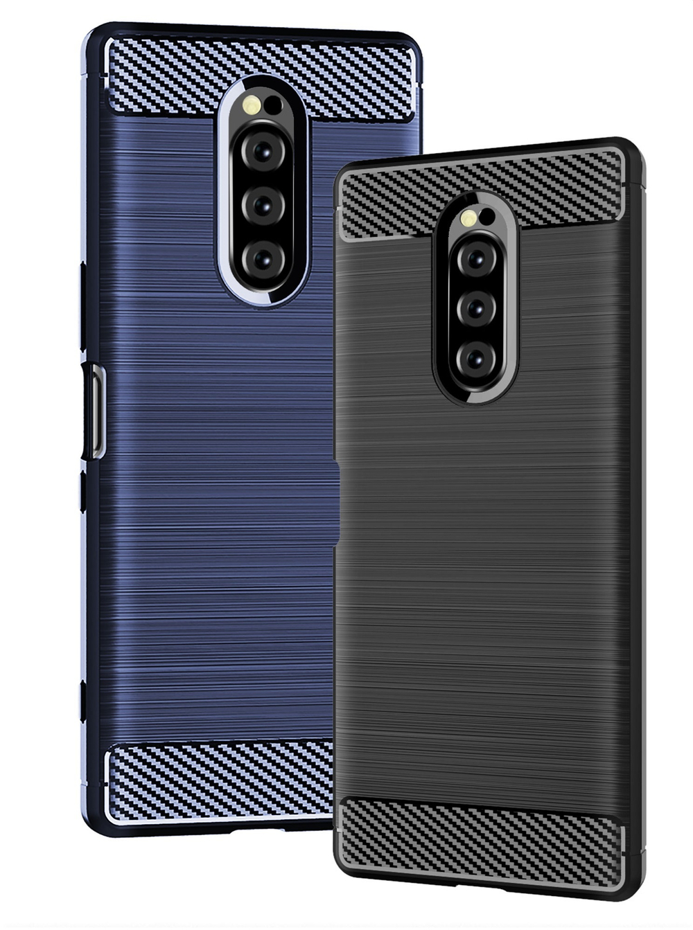 Чехол на Sony Xperia 1 цвет Blue (синий), серия Carbon от Caseport