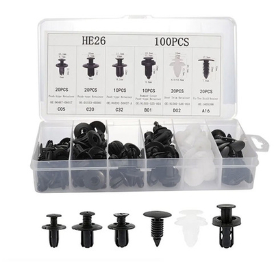 Автомобильные клипсы для фиксации ECOS EA-32 (набор: 6 типов, 100шт) 110311-SK