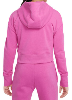 Кофта для девочки теннисная  Nike Sportswear FT Crop Hoodie - active fuchsia/white